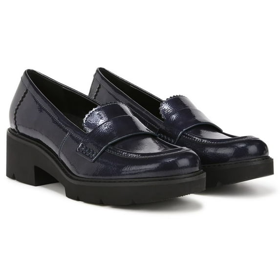 Naturalizer Women's Dakota Lug Loafer Midnight Blue Patent 7.5M