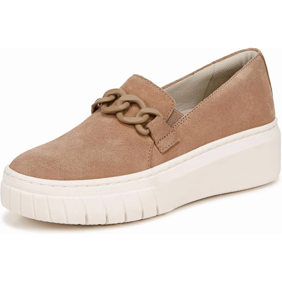 Naturalizer Women's Daphne Slip-On Platform Sneaker Camel Brown Suede 11M