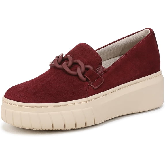 Naturalizer Women's Daphne Slip-On Platform Sneaker Cranberry Red Suede 8.5W