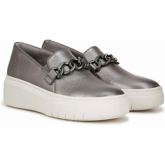 Naturalizer Women's Daphne Slip-On Platform Sneaker Pewter Silver Metallic 11M