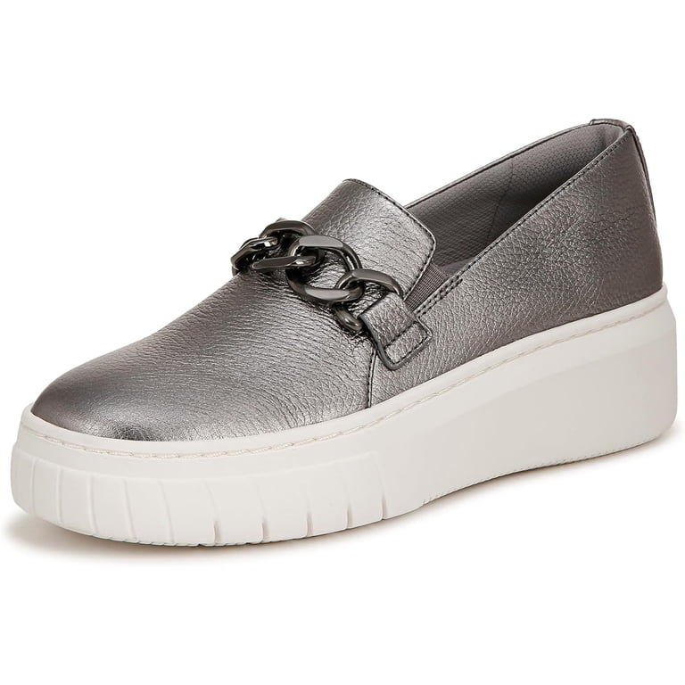 Naturalizer Women's Daphne Slip-On Platform Sneaker Pewter Silver