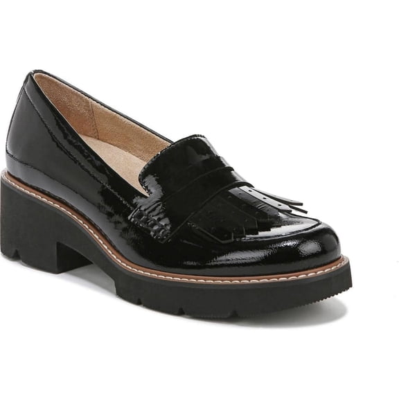 Naturalizer Women's Darcy Tassel Penny Heel Loafer Black Patent Leather 9.5W
