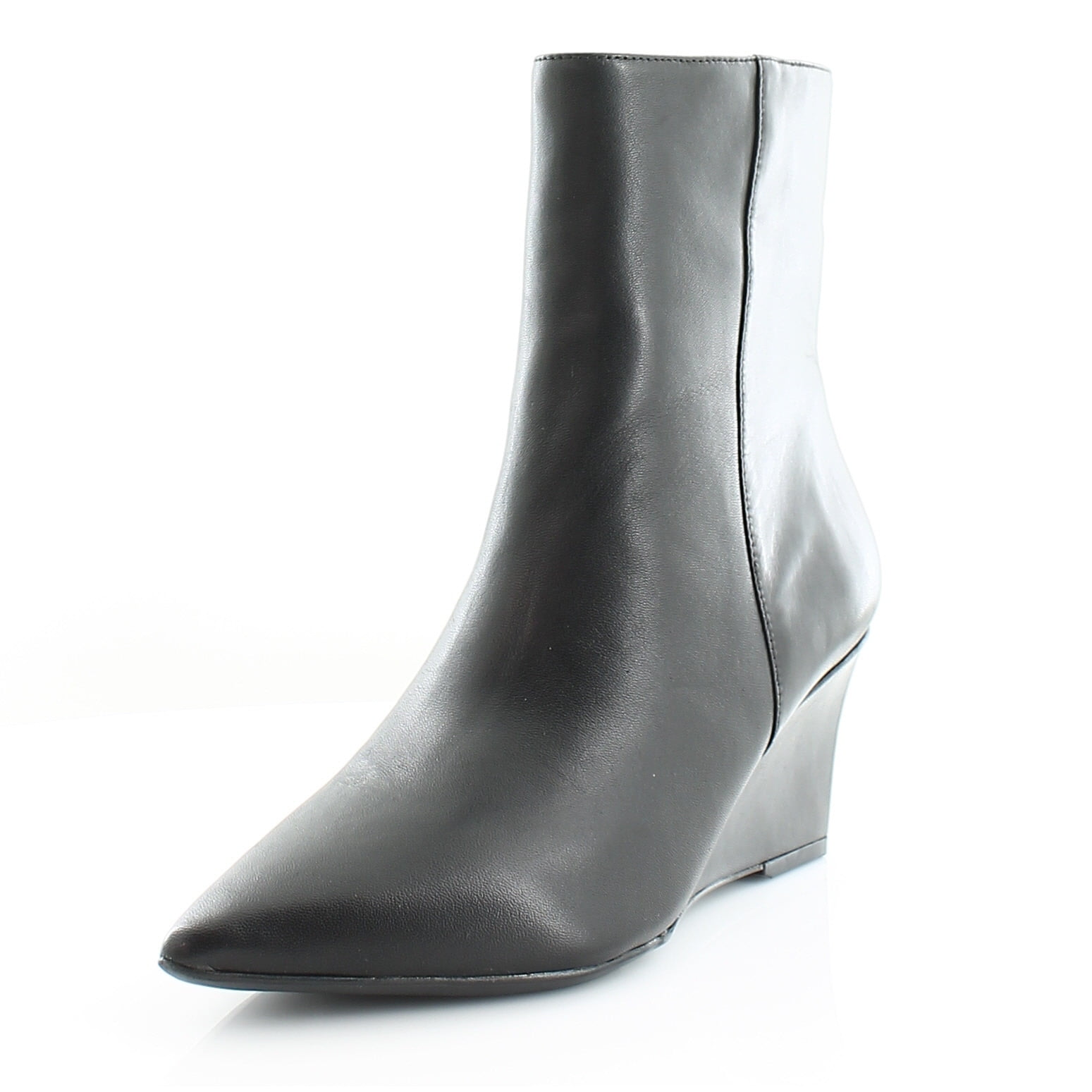 Naturalizer Women's Dario Wedge Mid Calf Booties Black Leather 8.5M