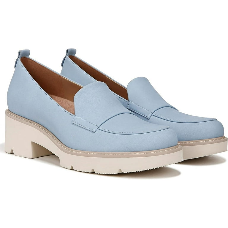 Naturalizer Women's Darry Lug Sole Heeled Loafer Bluebell Nubuck