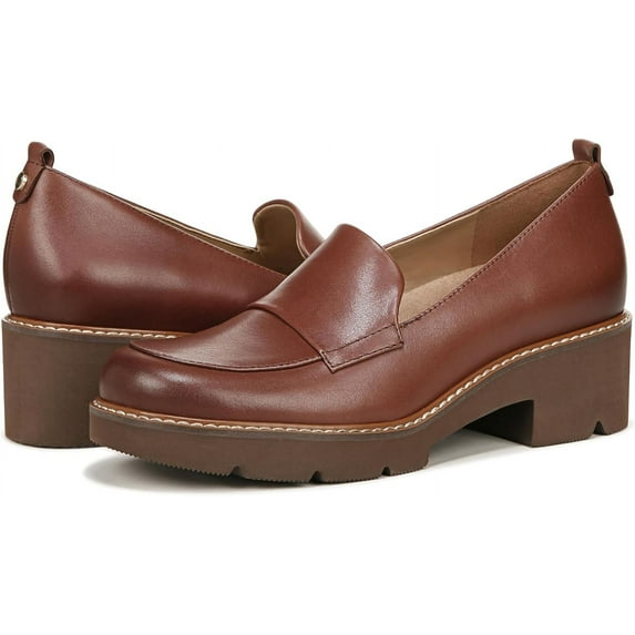 Naturalizer Women's Darry Lug Sole Heeled Loafer Cappuccino Brown 8N