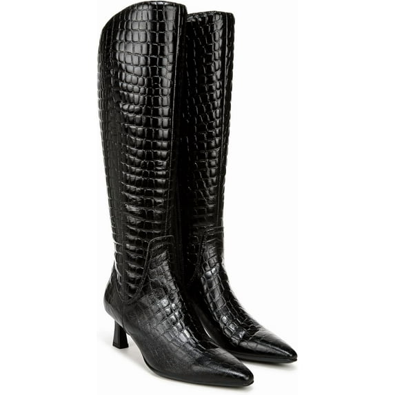 Naturalizer Women's Deesha Knee High Boot Black Croco Narrow Calf 6M