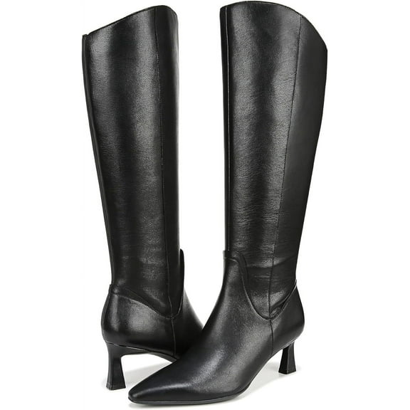 Naturalizer Women's Deesha Knee High Boot Black Leather Extra Wide Calf 9W