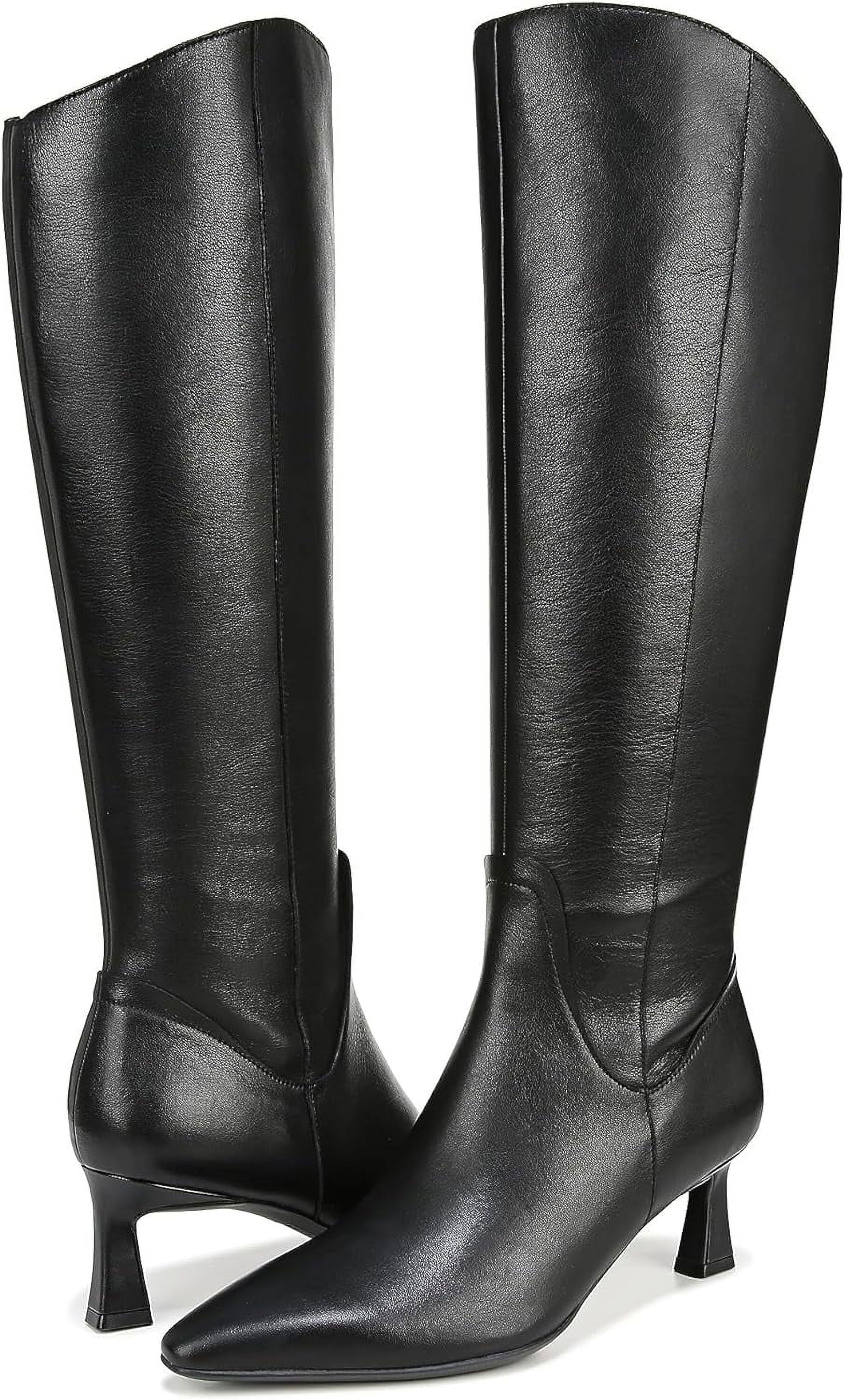 Naturalizer Women's Deesha Knee High Boot Black Leather Wide Calf