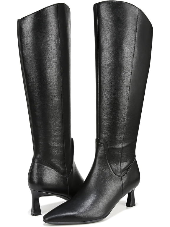 Women's Deesha Knee High Boot Black Leather Wide Calf 9XW