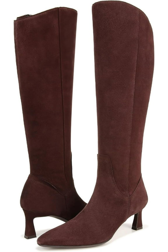 Women's Deesha Knee High Boot Mahogany Brown Suede 6M