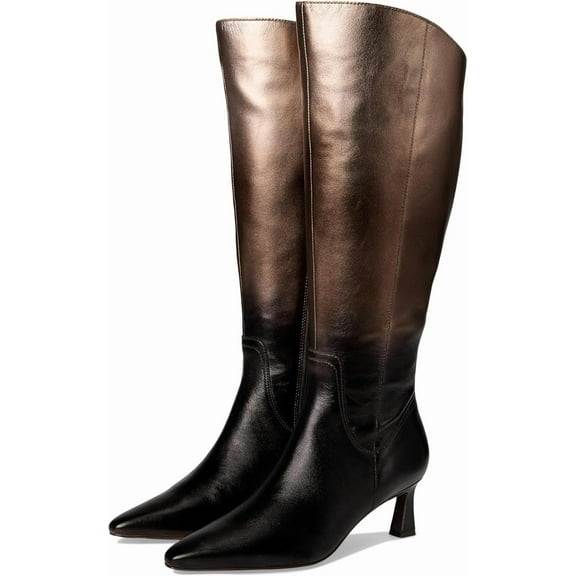 Naturalizer Women's Deesha Knee High Boot Unity Metallic Leather Extra Wide Calf 12XW