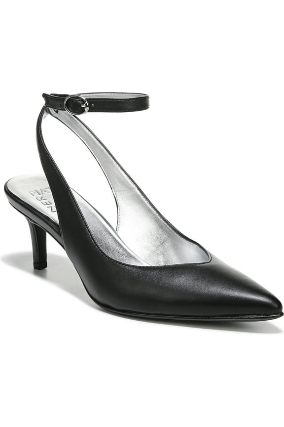 Women's Eliya Slingback Pumps Black Leather 10M