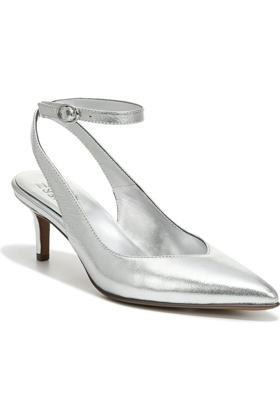 Women's Eliya Slingback Pumps Silver Leather 8W