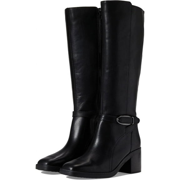 Naturalizer Women's Elliot Knee High Boots Black Leather 1 Wide Calf 12M