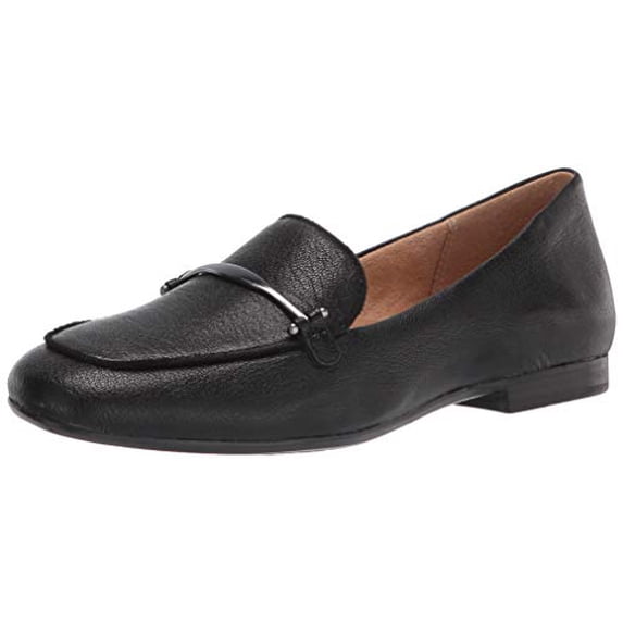 Naturalizer Women's Emiline-L Loafer, Black Leather, 7