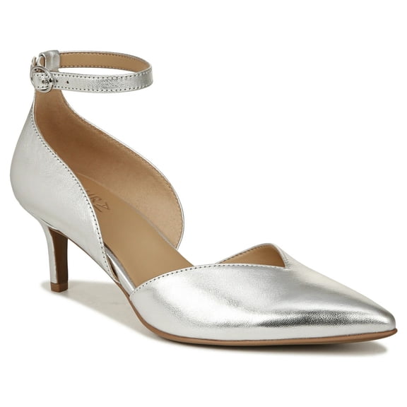 Naturalizer Women's Evelyn Ankle Strap Pump Silver 6.5W