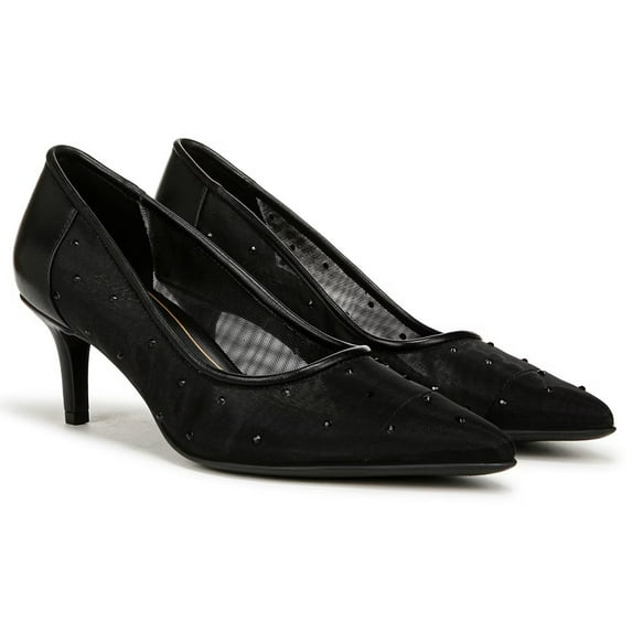 Naturalizer Women's Everly 4 Pump Black Faux Leather & Mesh 10W