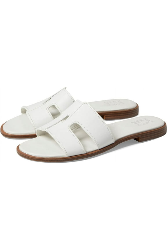 Women's Fame Flat  Sandals White Leather 7M