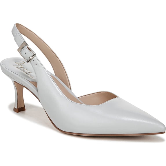 Naturalizer Women's Felicia 4 Slingback Heels Warm White Leather 7W