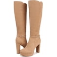 thumbnail image 1 of Naturalizer Women's Fenna Platform Knee High Boot Bamboo Tan Suede 8.5M, 1 of 5