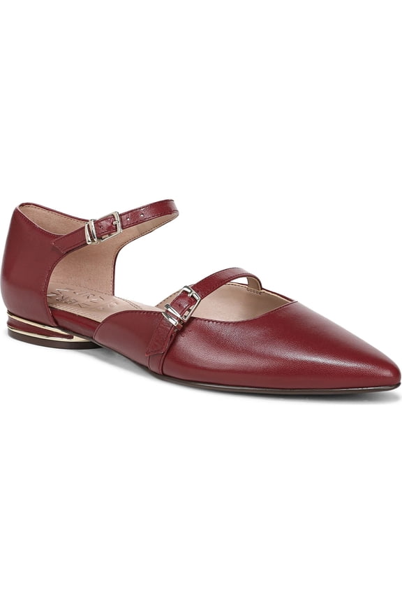 Women's Harmony Ankle Strap Pointed Toe Flat Cranberry Red 7.5W