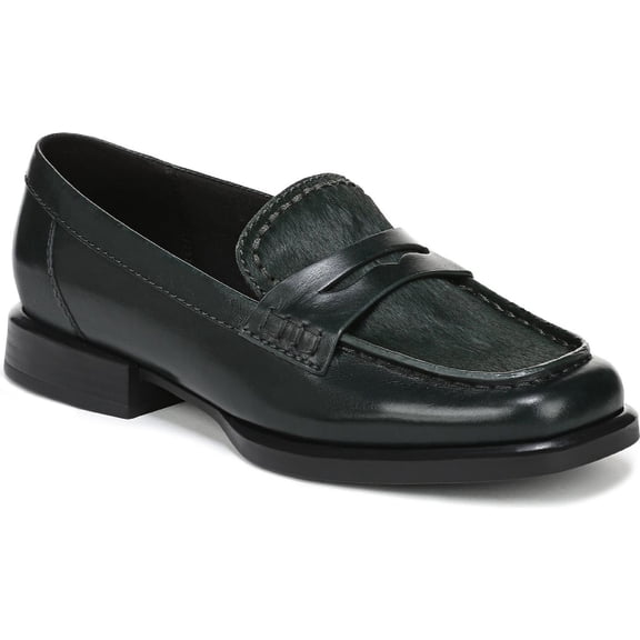 Naturalizer Women's Haven Penny Loafer Dark Green Leather/Calf Hair 6.5W