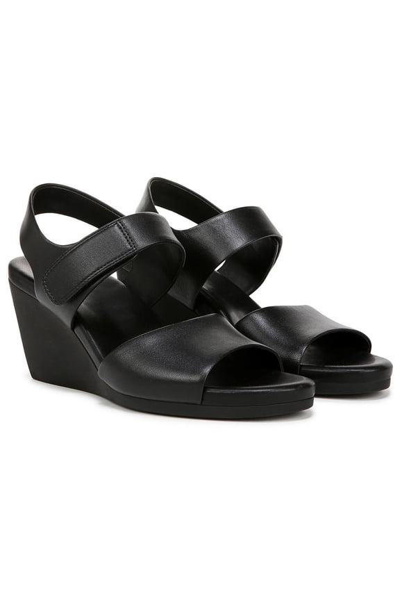 Women's Imani Wedge Sandal Black Leather 9M