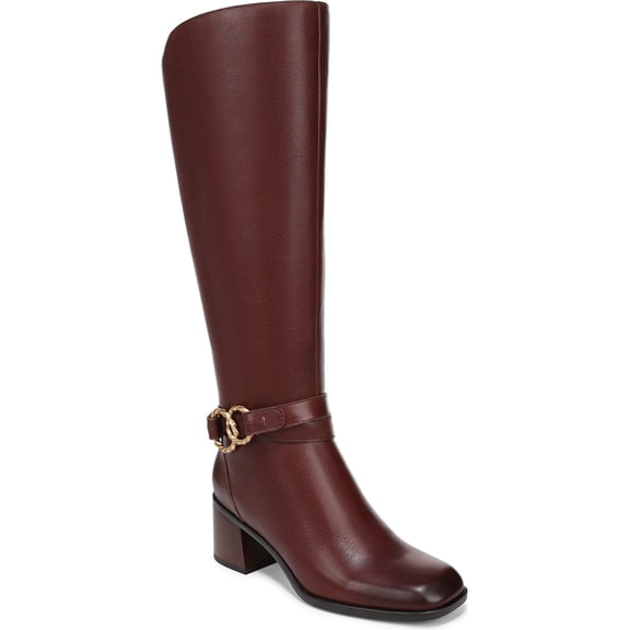 Naturalizer Women's Isabeau Knee High Boot Cognac Brown Leather 5.5M