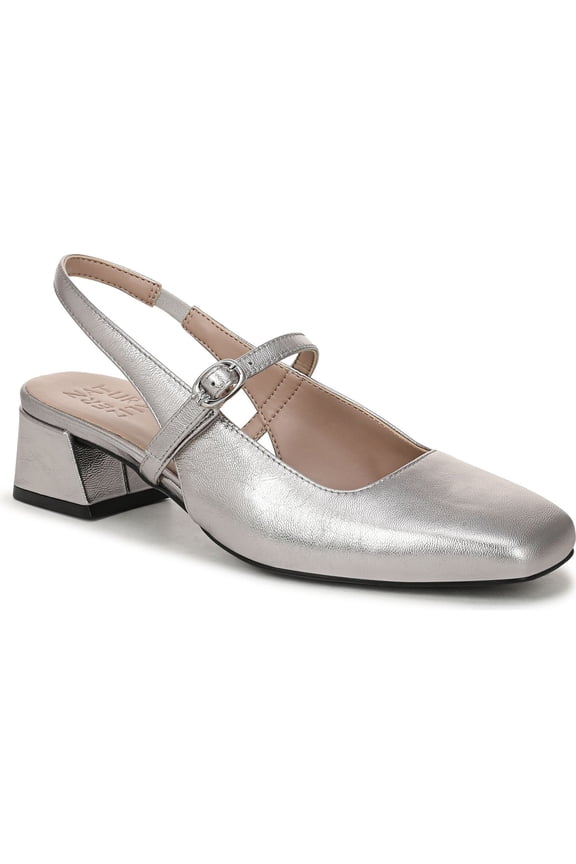 Women's Jalee Mary Jane Slingback Pump Soft Pewter Leather 8W