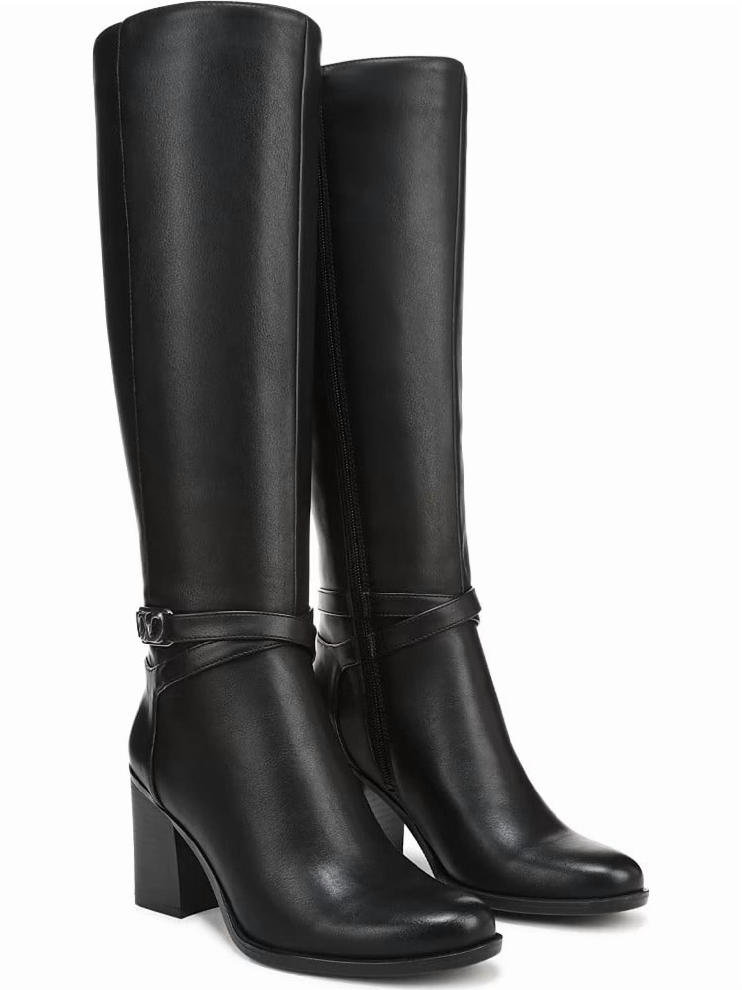 Naturalizer Women's Jane Knee High Boot Black Wide Calf 7M