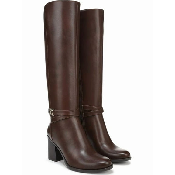 Naturalizer Women's Jane Knee High Boot Cappuccino Brown Extra Wide Calf 7XW