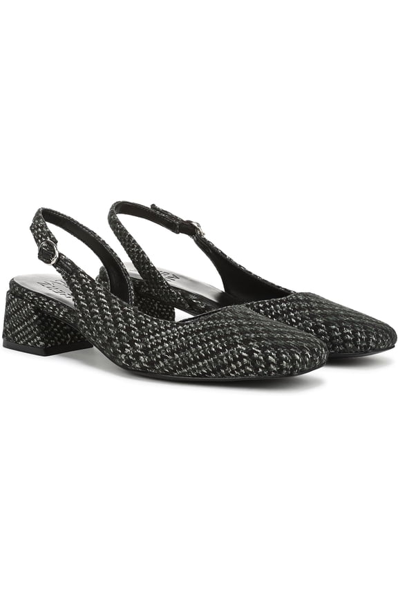 Women's Jayla Low Heel Slingback Pump Green Houndstooth 8W