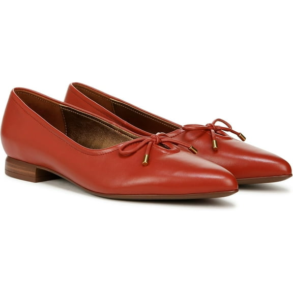 Naturalizer Women's Joiner Pointed Toe Ballet Flat Tomato Red Leather 9M