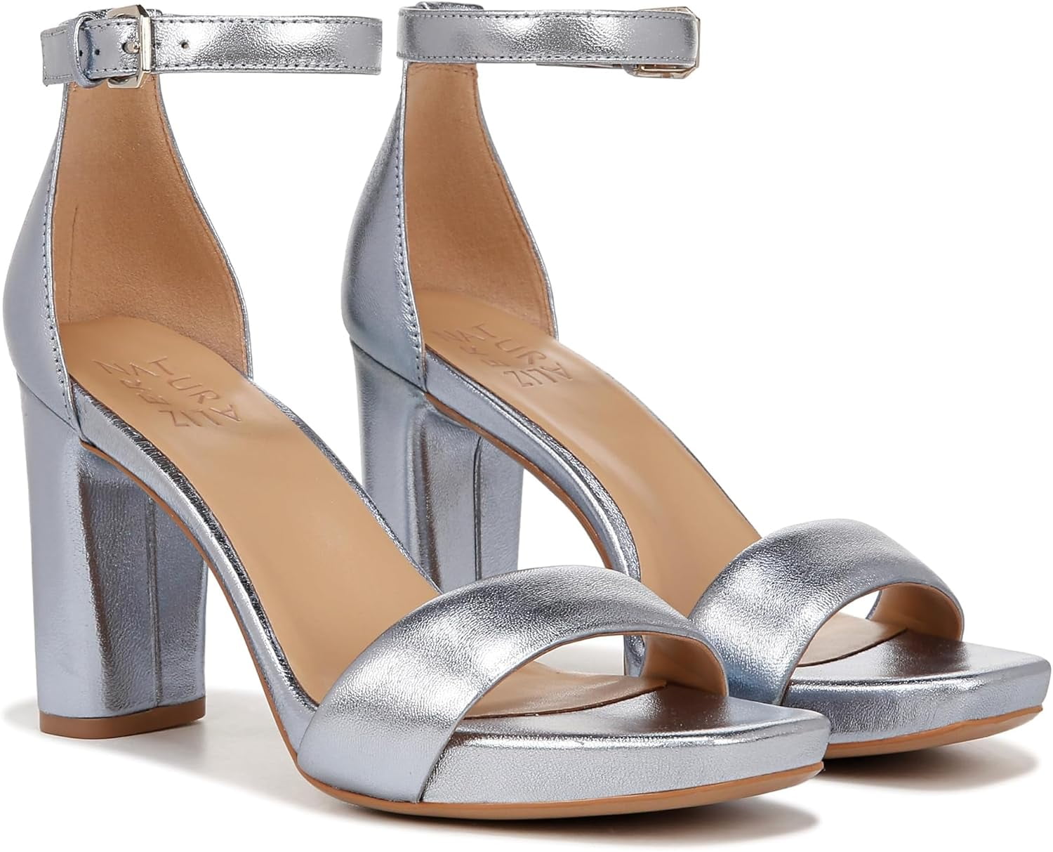 ジル　ライトグレーXS Naturalizer Women's Joy Heeled Sandals Light Blue Metallic Leather