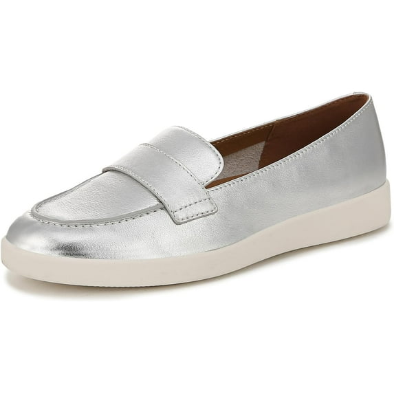 Naturalizer Women's Karis Loafer Silver Leather 6.5M