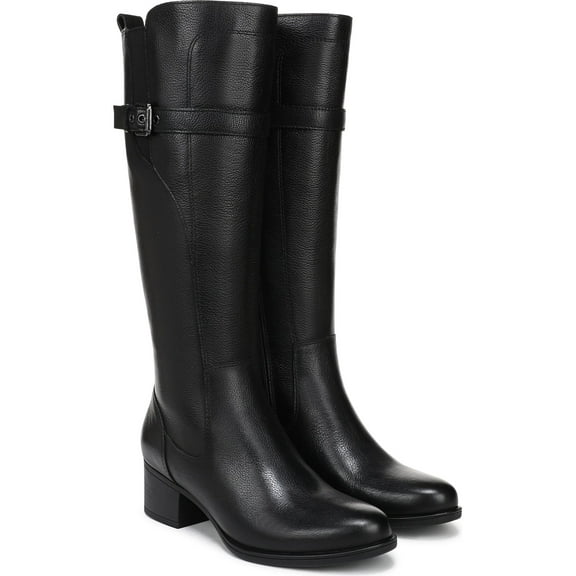 Naturalizer Women's Kenna Knee High Boot Black Leather Wide Calf 12M