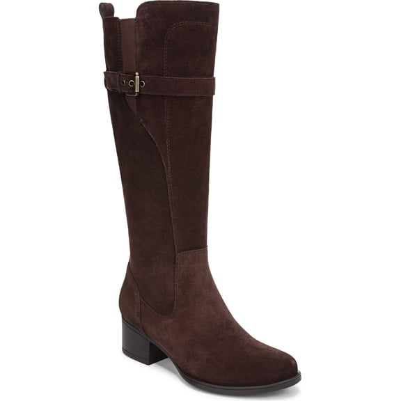 Naturalizer Women's Kenna Knee High Boot Chocolate Brown Suede 8W