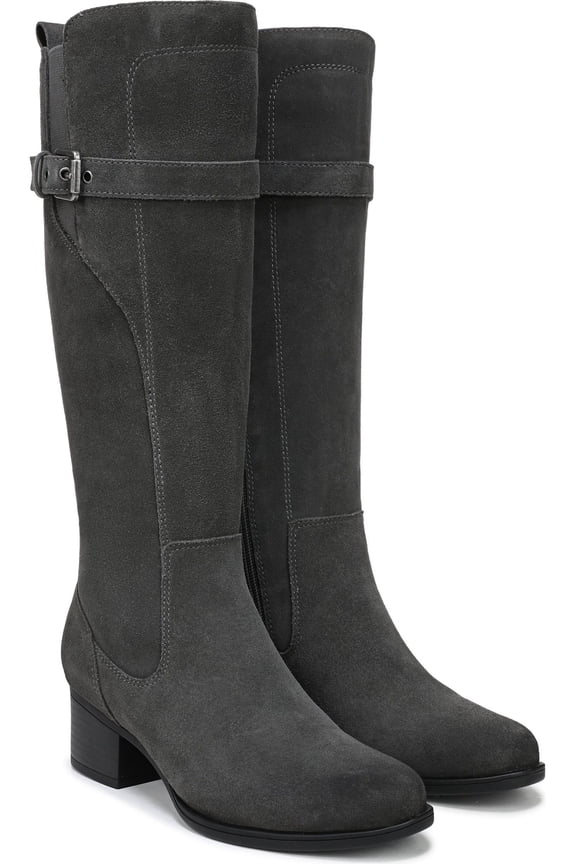 Women's Kenna Knee High Boot Grey Suede Wide Calf 7W