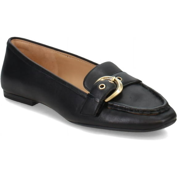 Naturalizer Women's Lola Slip On Buckle Loafer Black Leather 9.5M