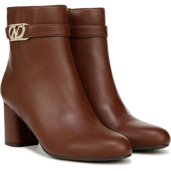 Naturalizer Women's Lottie Ornament Detail Ankle Bootie Cappuccino Brown 9M