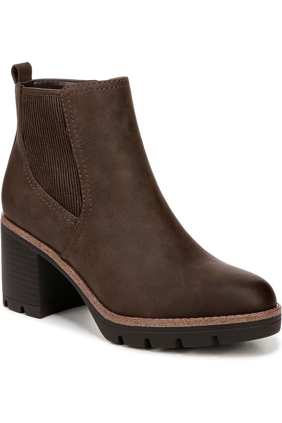 Women's Madalynn Gore Block Heel Bootie Truffle Taupe Brown 8M