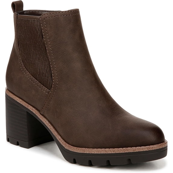 Naturalizer Women's Madalynn Gore Block Heel Bootie Truffle Taupe Brown 9M
