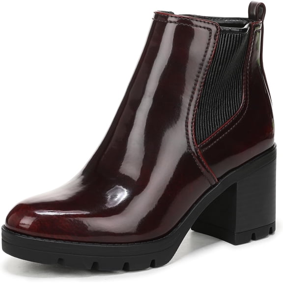 Naturalizer Women's Madalynn Gore Block Heel Bootie Wine Red 9M