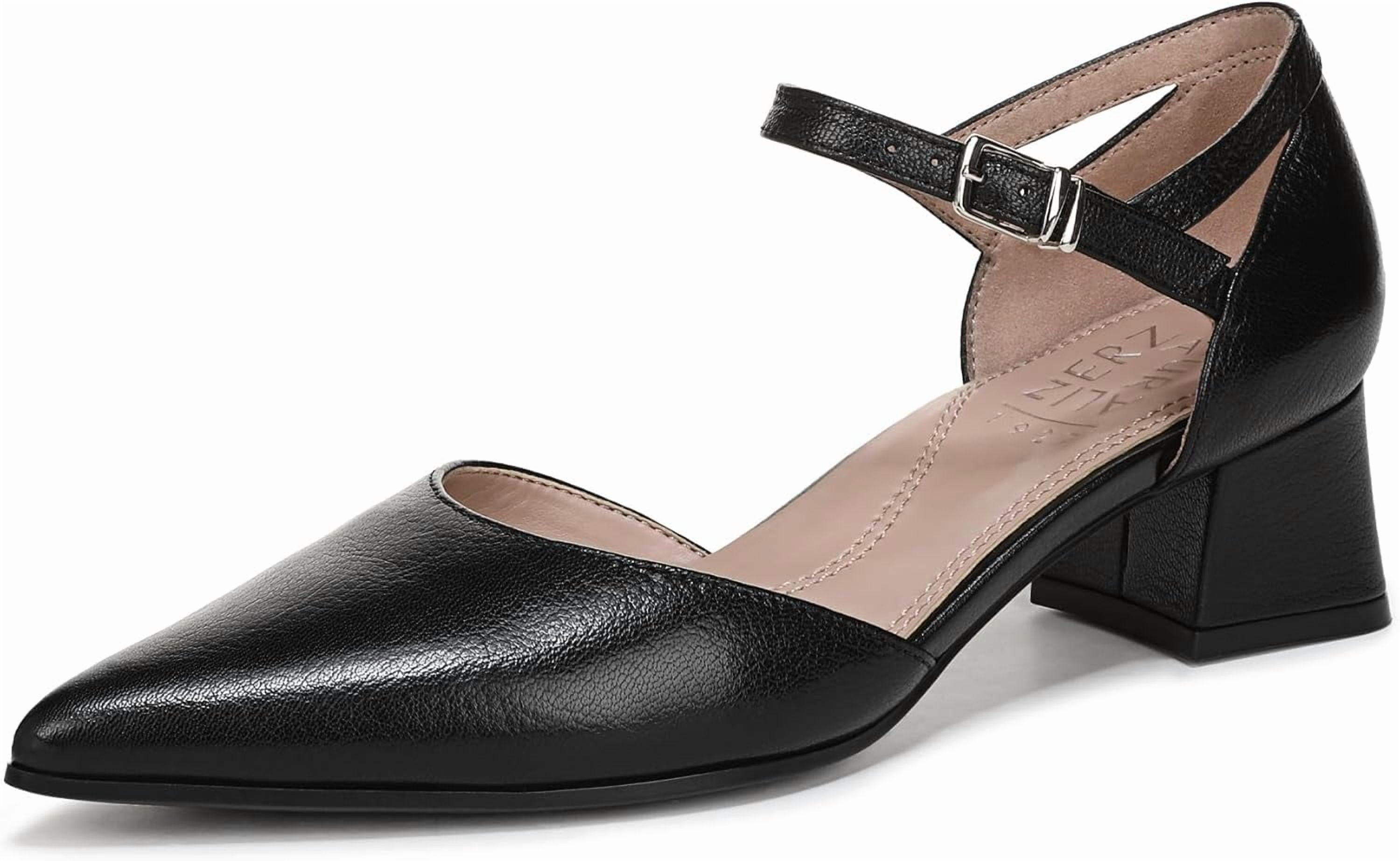Naturalizer Women's Maddox Block Heel Ankle Strap Pump Black