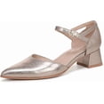 thumbnail image 1 of Naturalizer Women's Maddox Block Heel Ankle Strap Pump Patina Pewter Leather 6.5M, 1 of 5