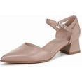 thumbnail image 1 of Naturalizer Women's Maddox Block Heel Ankle Strap Pump Warm Taupe Leather 9.5M, 1 of 5
