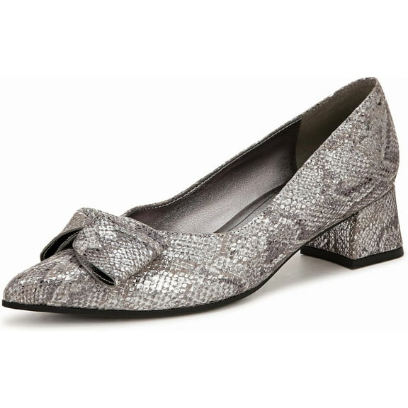 Naturalizer Mavis Women's Heels Silver Metallic Snake Size 7 W