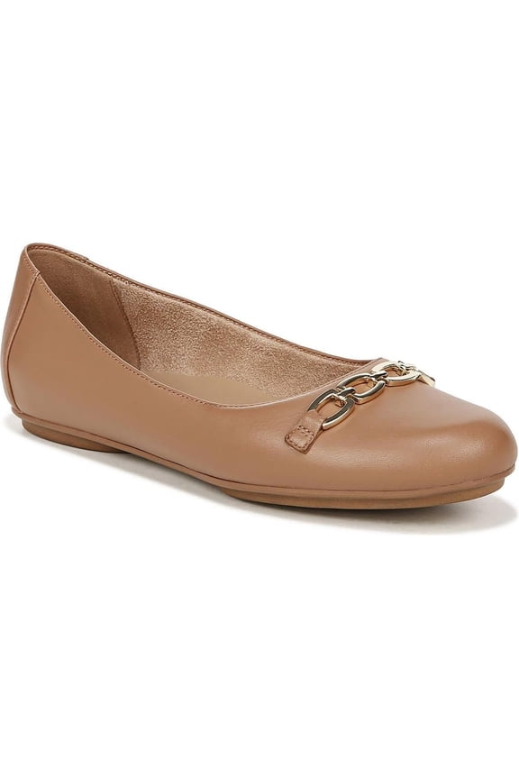 Women's Mira Flat Hazelnut Leather 9M