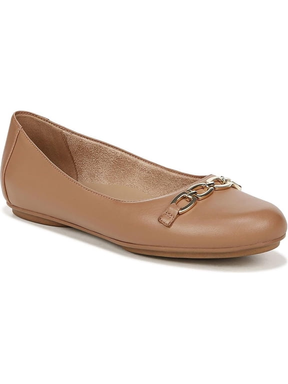 Women's Mira Flat Hazelnut Leather 9M