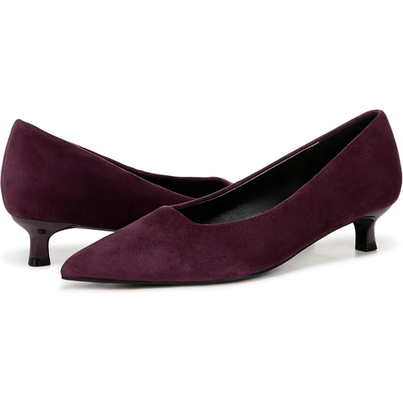 Naturalizer Women's Natalia Kitten Heel Pointed Toe Pump Deep Plum Purple Suede 10XW